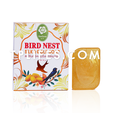 สบู่จันทร์หอม สบู่รังนก รังไหม และทองคำ  Jan Hom Bird Nest, Silk & Gold Soap